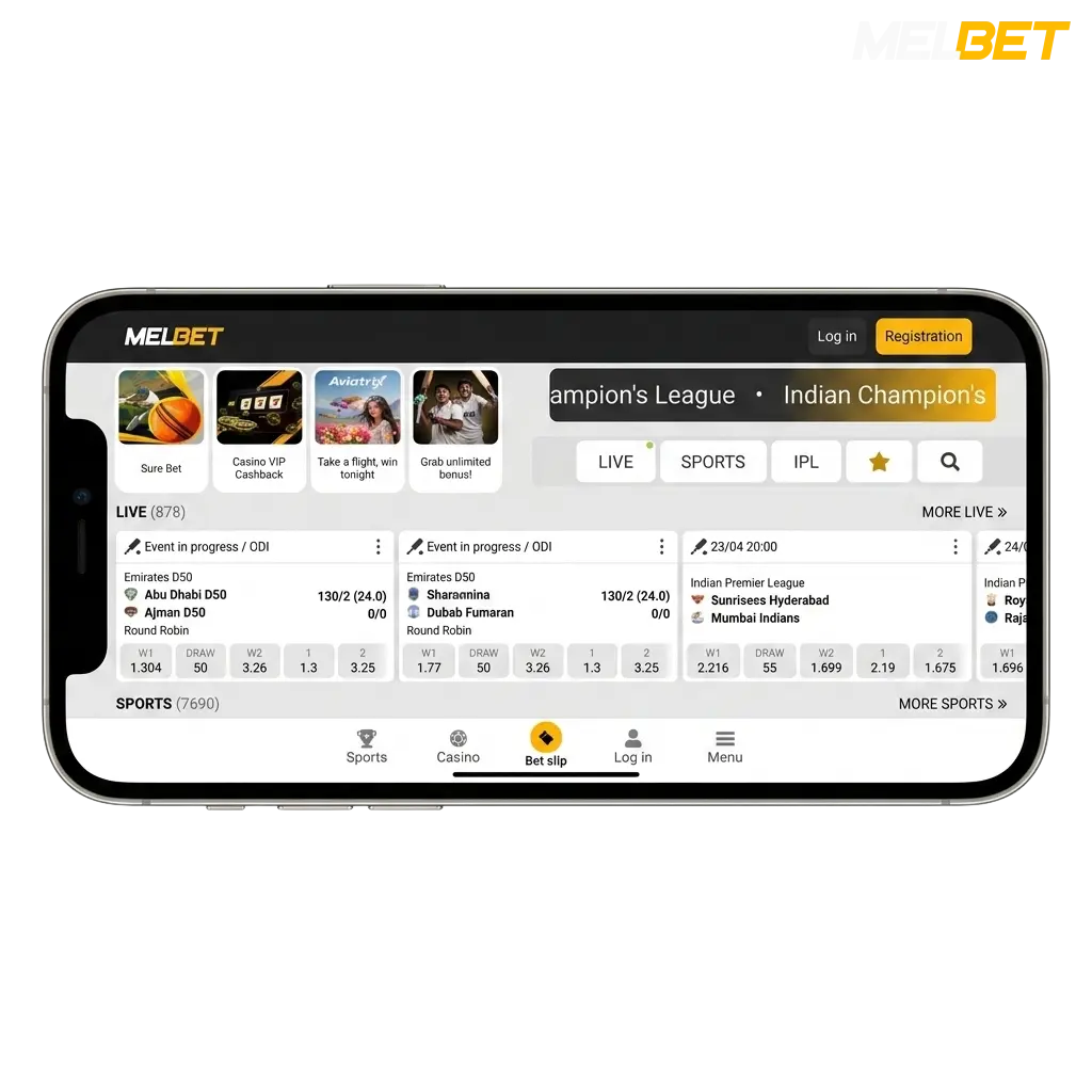 Melbet mobile app download screen displayed on Android and iOS devices with welcome bonus offer highlighted