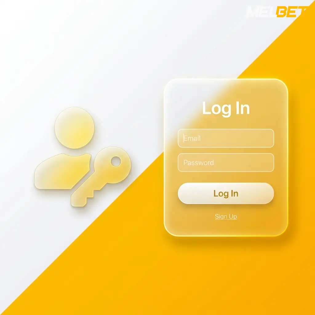 Melbet login form interface with email, password fields and login button