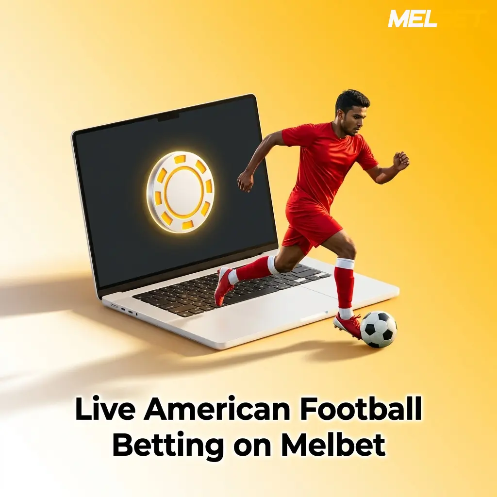 Live American Football betting on Melbet platform with real-time odds, in-play wagering options, and dynamic game statistics