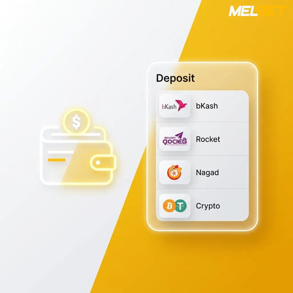 Melbet deposit methods for Bangladesh players including bKash, Rocket, Nagad and crypto
