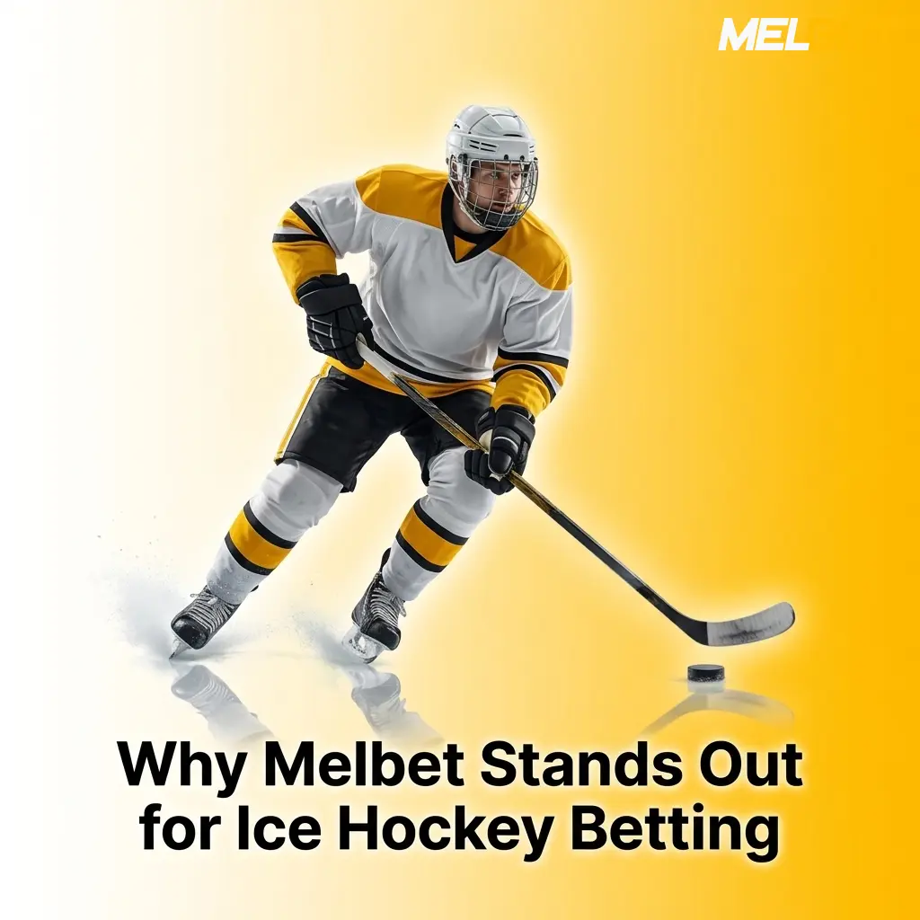 Ice hockey player skating on the rink